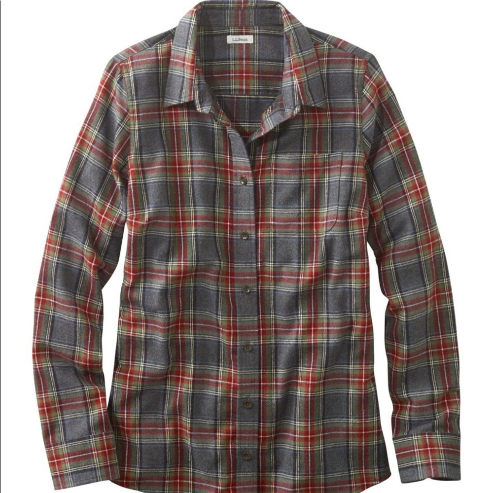 Grey and red LL Bean flannel